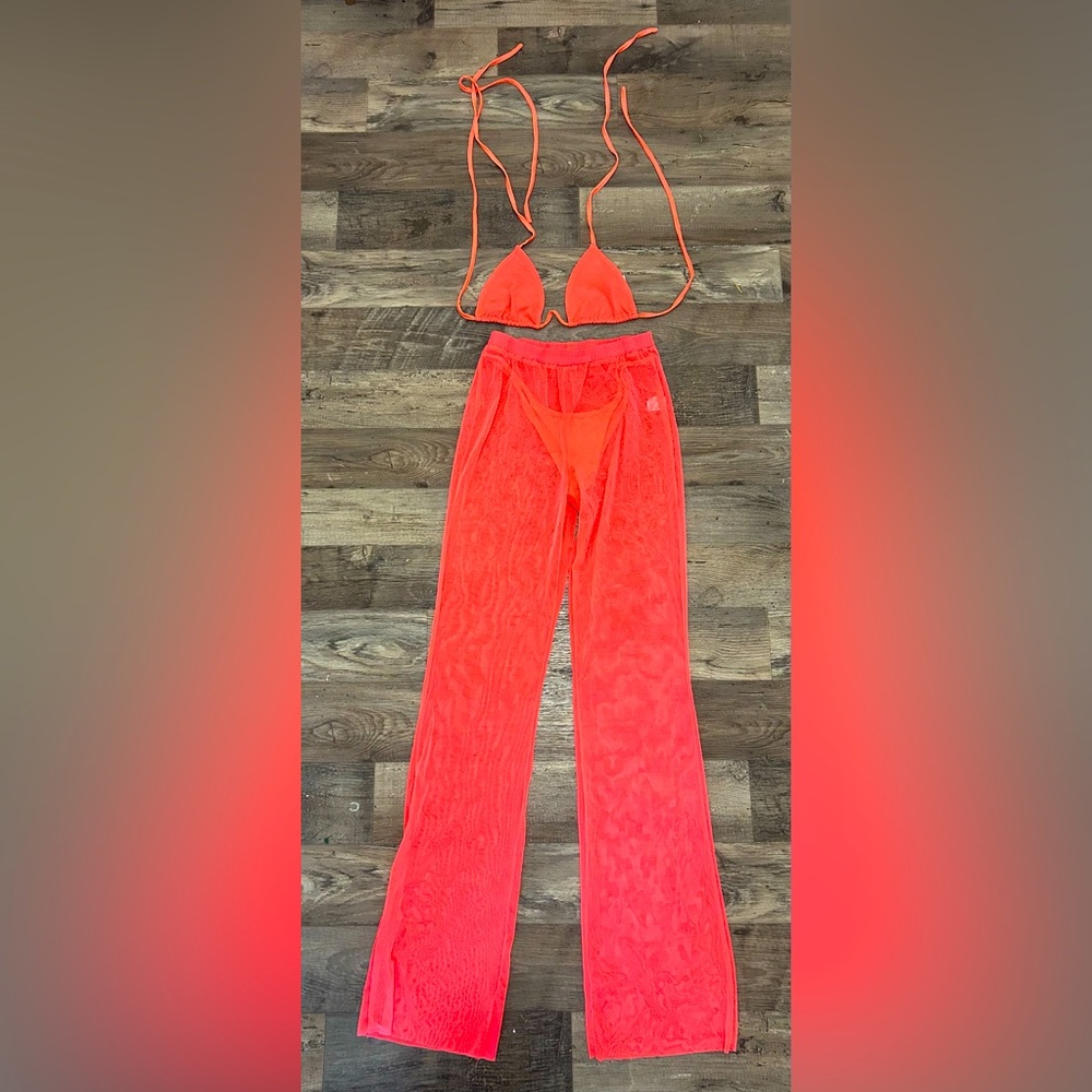 Hot & Delicious Womens Bikini With Pants Cover Up 2 Piece Set Large